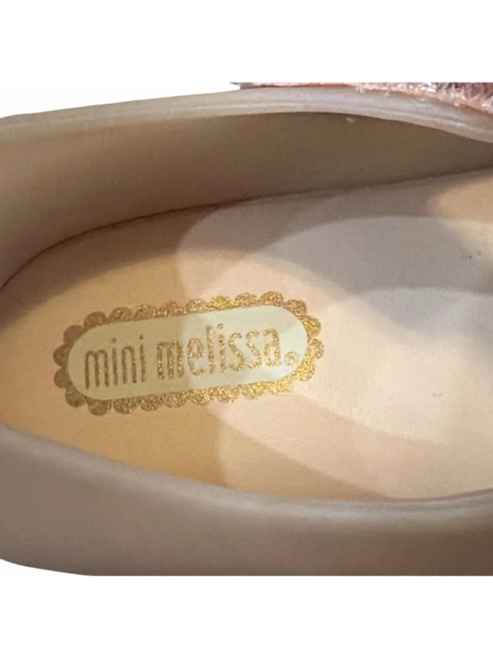 Mini Melissa Girls Cream Butterfly Mary Jane Jelly Flats Size US 9 Toddler